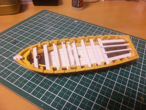 帆船模型　ビクトリー号　搭載艦完成.jpg