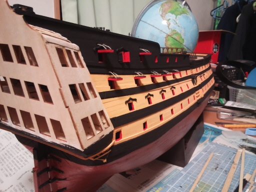帆船模型ビクトリー号　船尾楼の装飾開始　83号.jpg