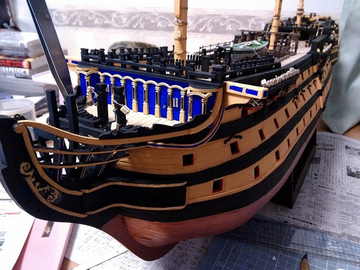 帆船模型ビクトリー号　キャットヘッドの取付け完了（92号）.jpg