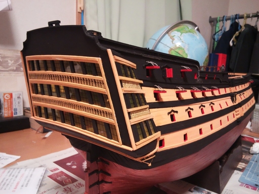 帆船模型ビクトリー号　船尾楼の装飾完了　83号.jpg